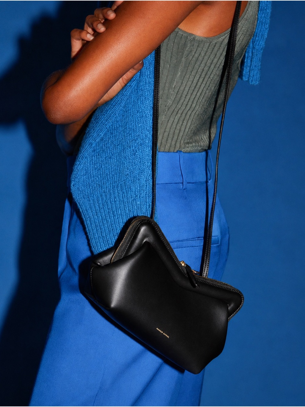 Mansur Gavriel Mini M Frame Leather Crossbody Shoulder Bag